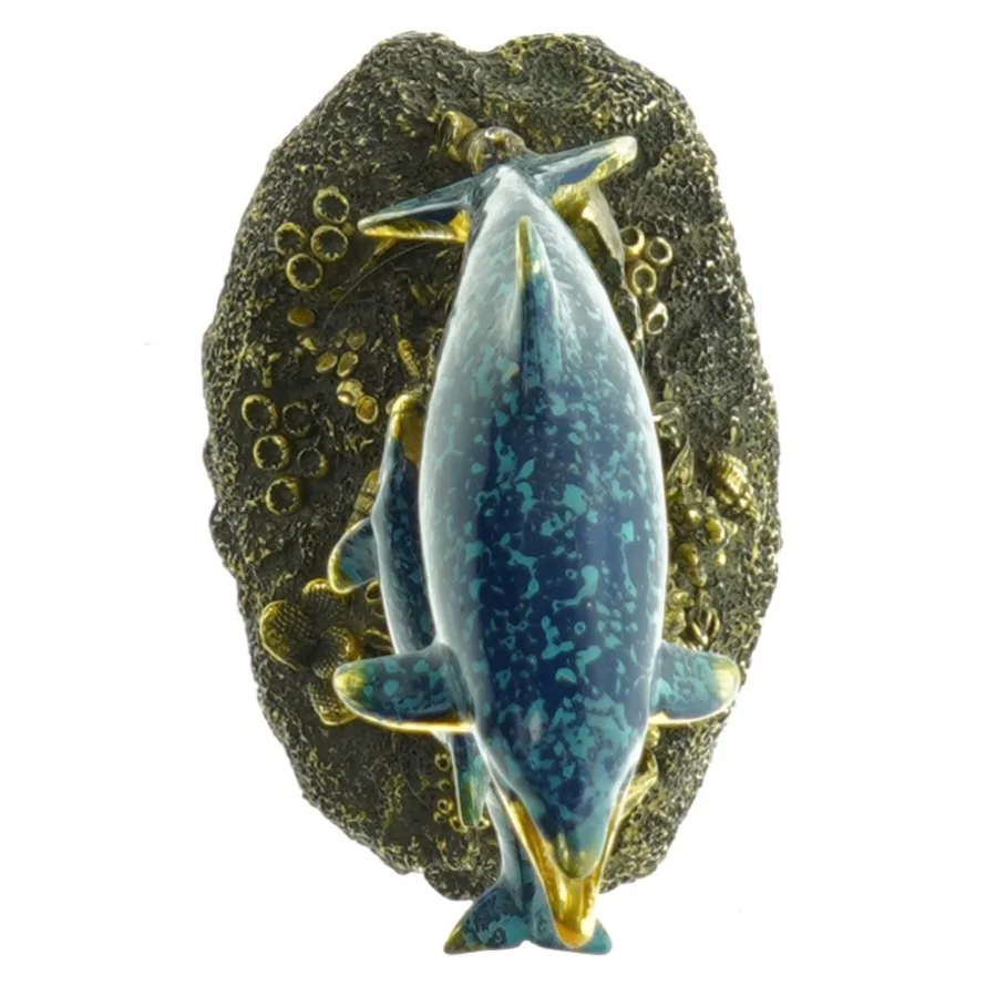 Delfinfigur i keramik (str. 14 cm)