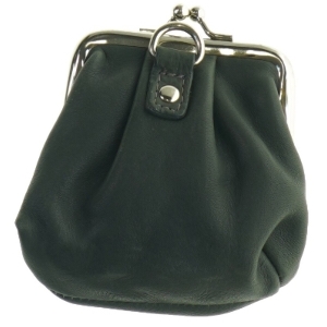 Sort læderpung fra Adax (str. 11 cm)