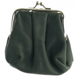 Sort læderpung fra Adax (str. 11 cm)