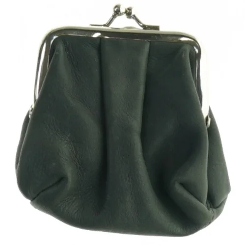 Sort læderpung fra Adax (str. 11 cm)