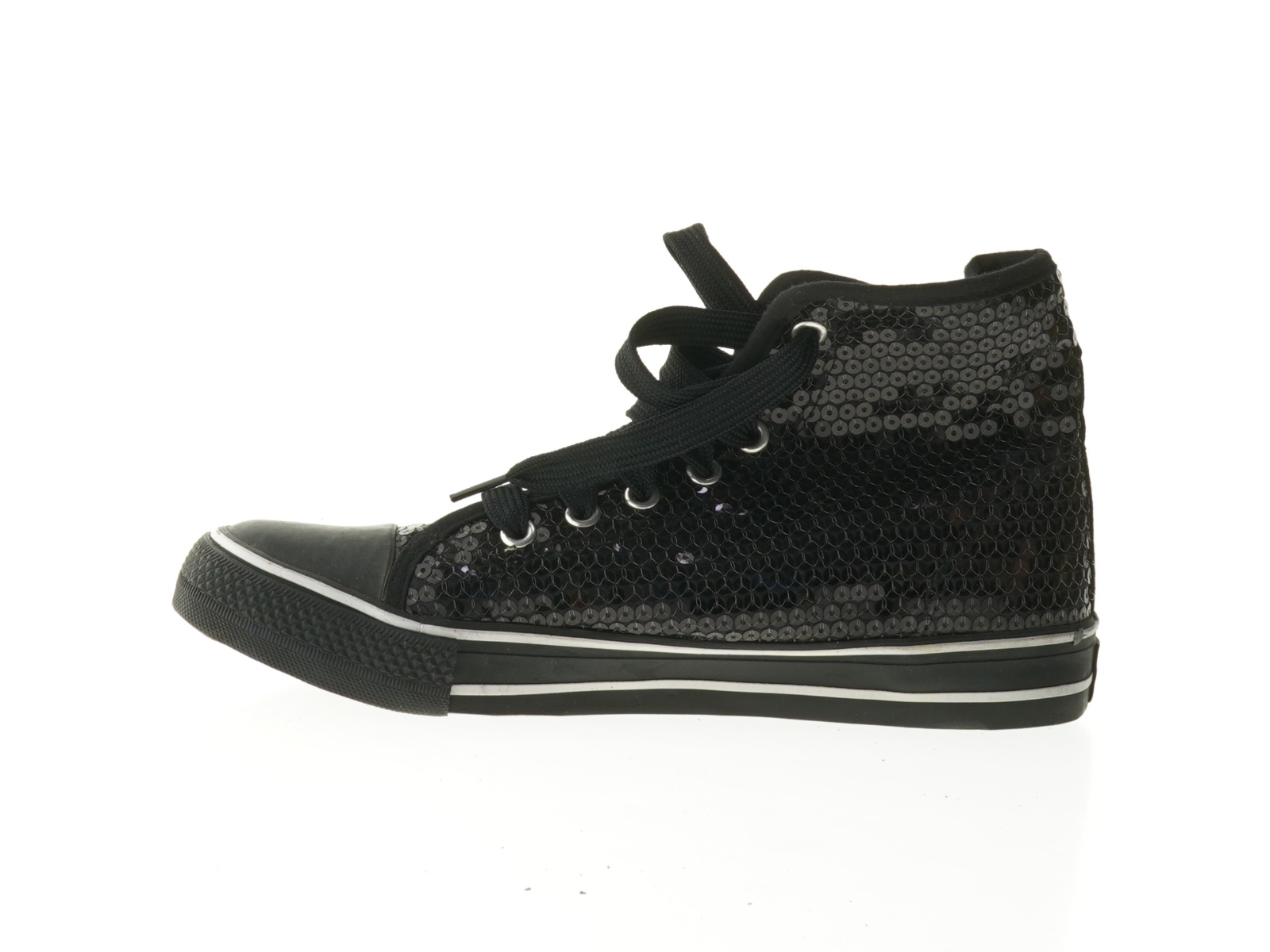 Sorte lave sneakers med palietter fra Cix (str. 40)