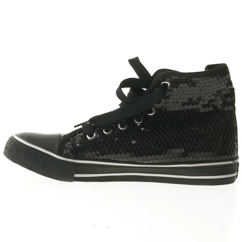 Sorte lave sneakers med palietter fra Cix (str. 40)