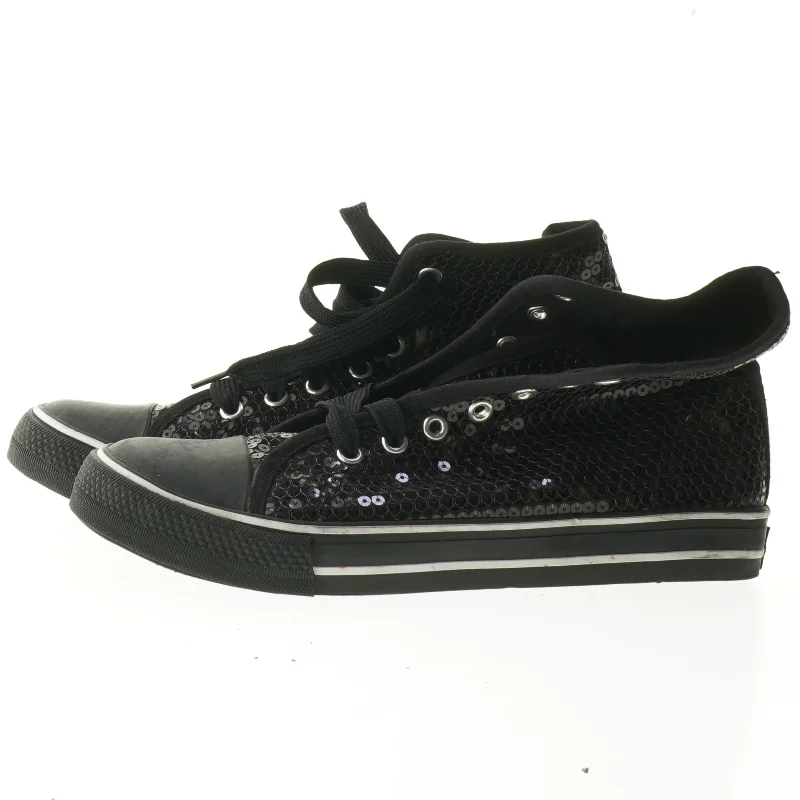 Sorte lave sneakers med palietter fra Cix (str. 40)