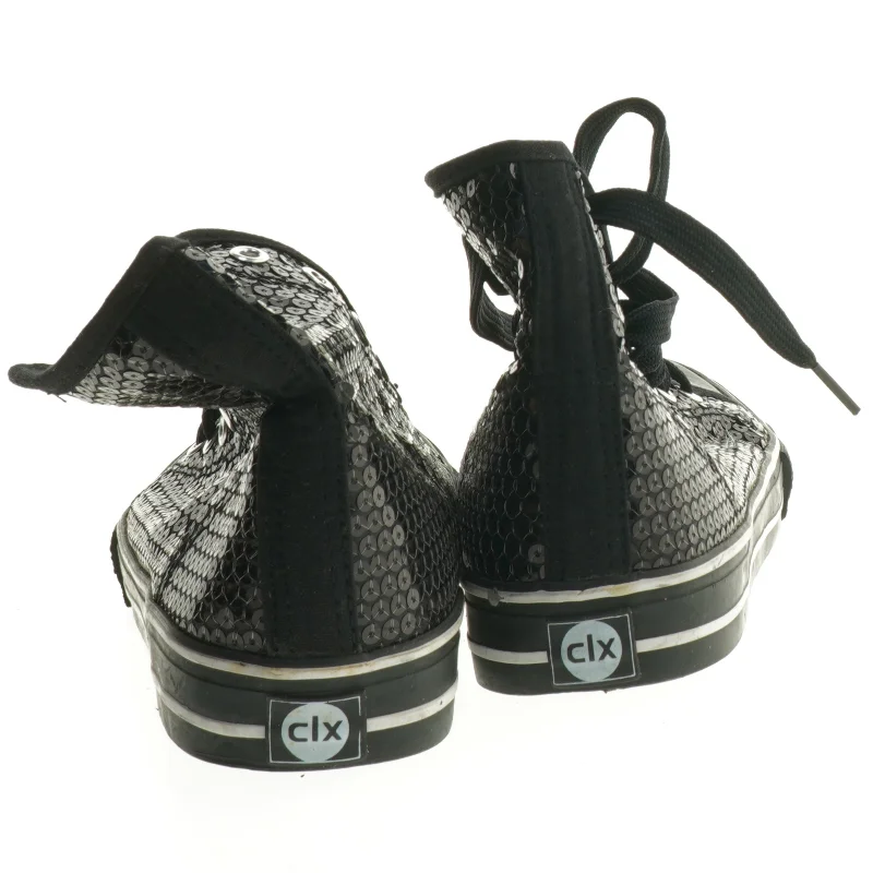 Sorte lave sneakers med palietter fra Cix (str. 40)