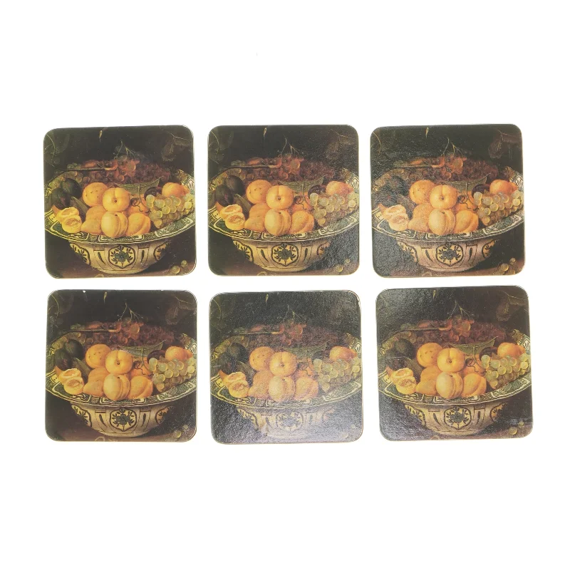 Bordskånere med frugtmotiv (str. 9,5 x 9,5)