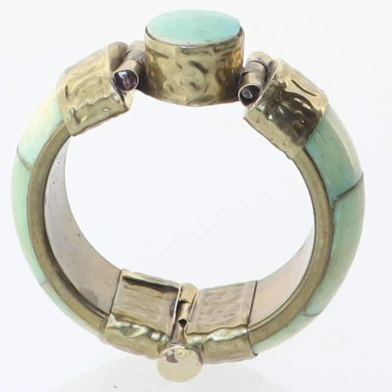 Vintage armbånd med turkis sten (str. Ø 6 cm)