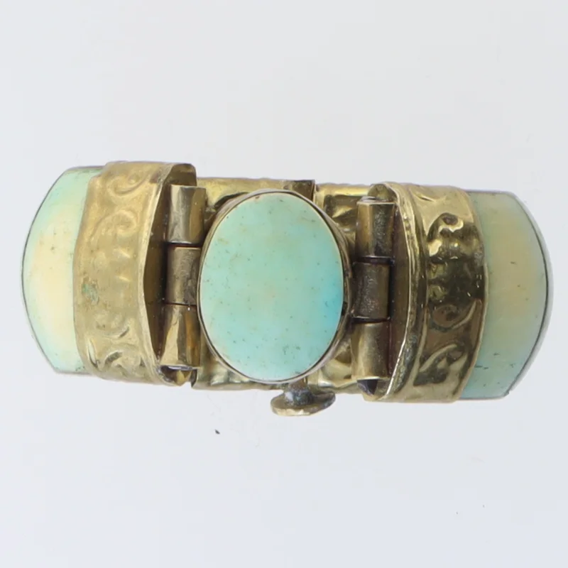 Vintage armbånd med turkis sten (str. Ø 6 cm)