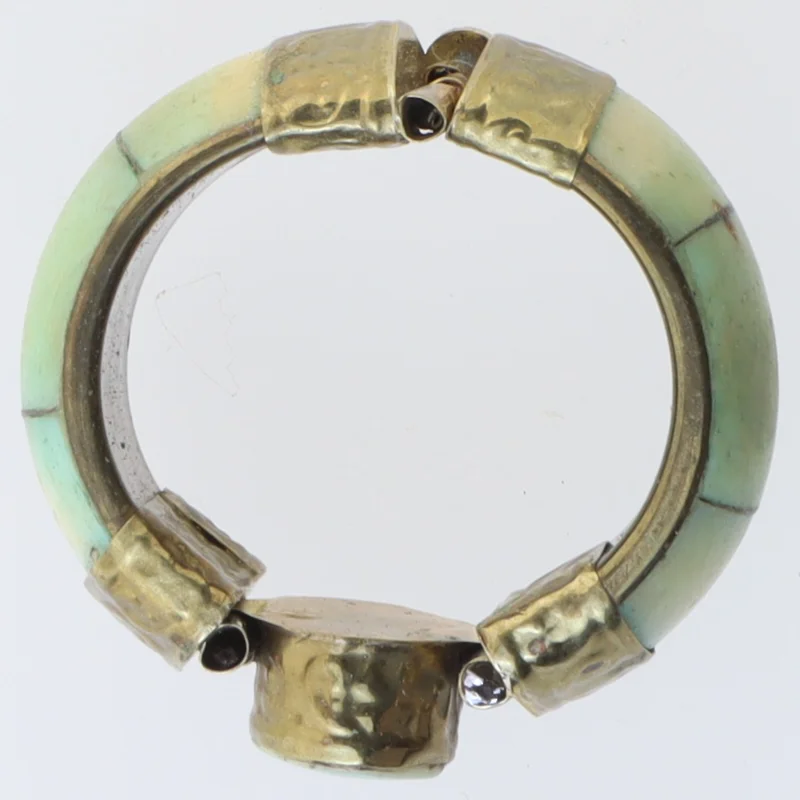 Vintage armbånd med turkis sten (str. Ø 6 cm)