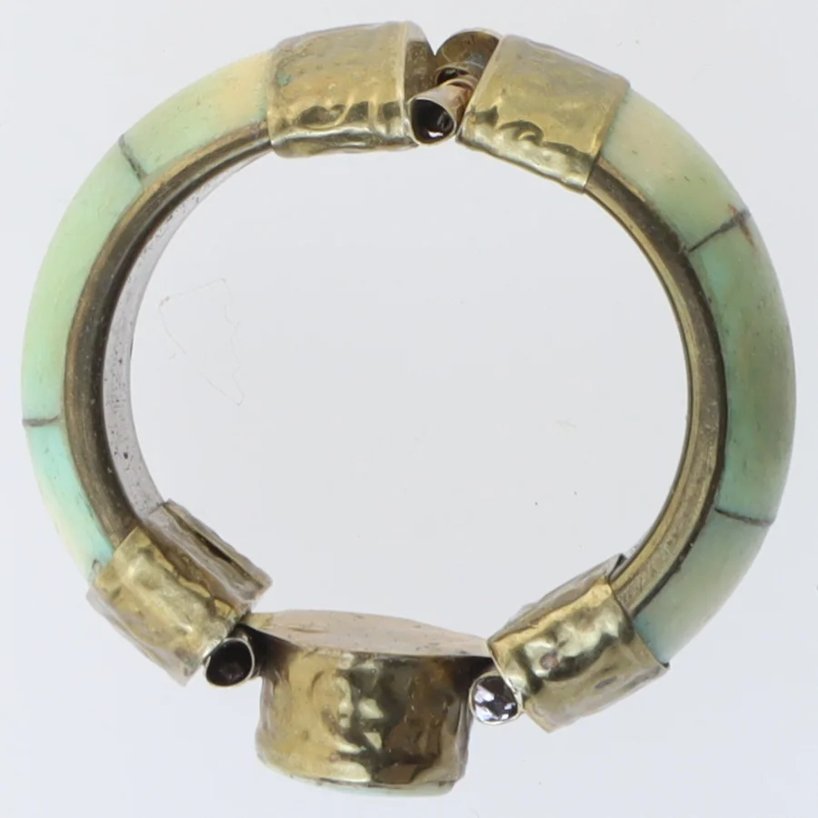 Vintage armbånd med turkis sten (str. Ø 6 cm)
