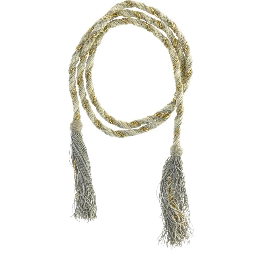 Dekorativ flettet snor med kvaster (str. Længde. 160 cm)