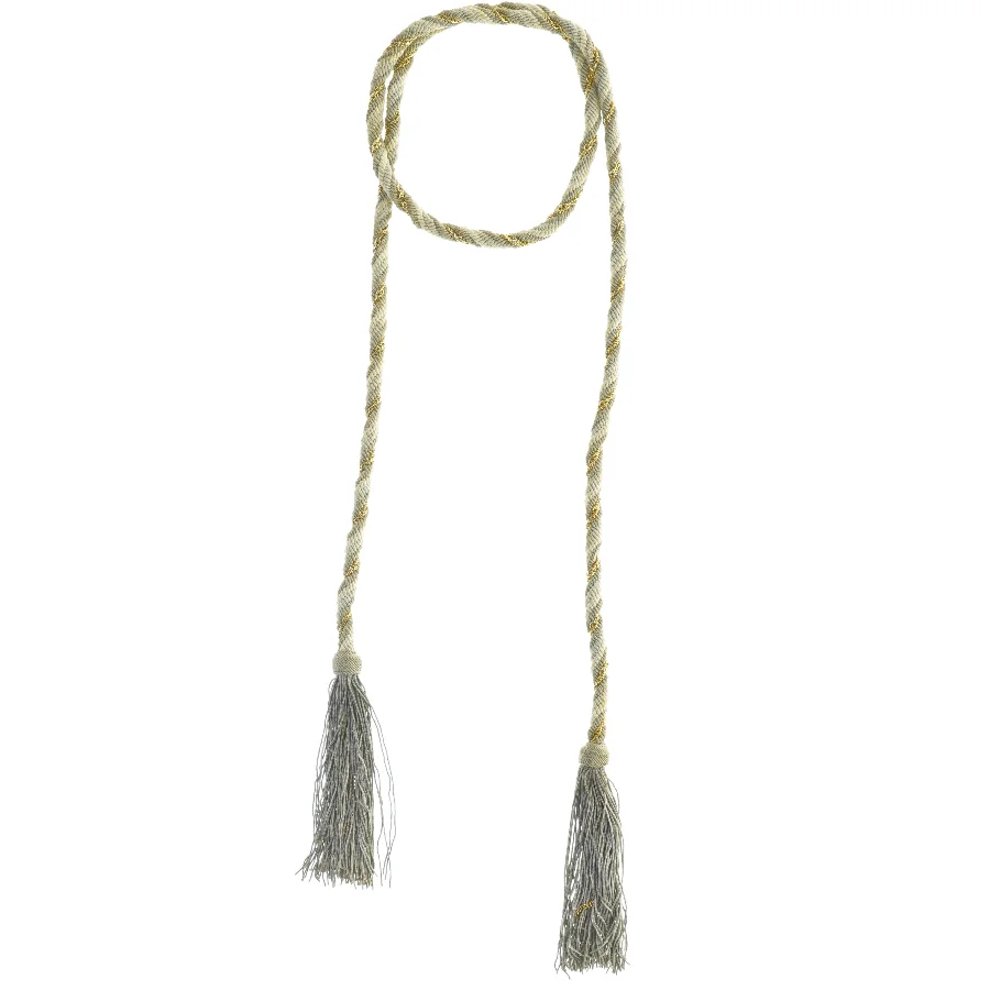 Dekorativ flettet snor med kvaster (str. Længde. 160 cm)
