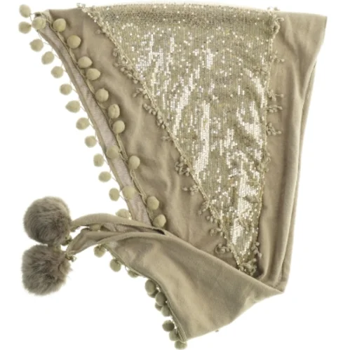 Tørklæde med frynser og pailletdekoration (str. 160. x 46 cm)