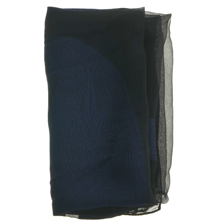 Sort dekorativt tørklæde (str. 179 x 43 cm)