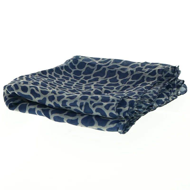 Blåt mønstret tørklæde (str. 150 x. 35 cm)