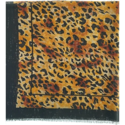 Tørklæde med leopardprint (str. 115 x 115 cm)