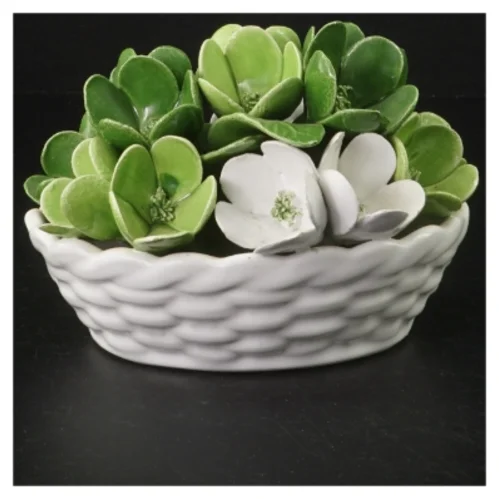 Kunstig sukkulent i keramikpotte