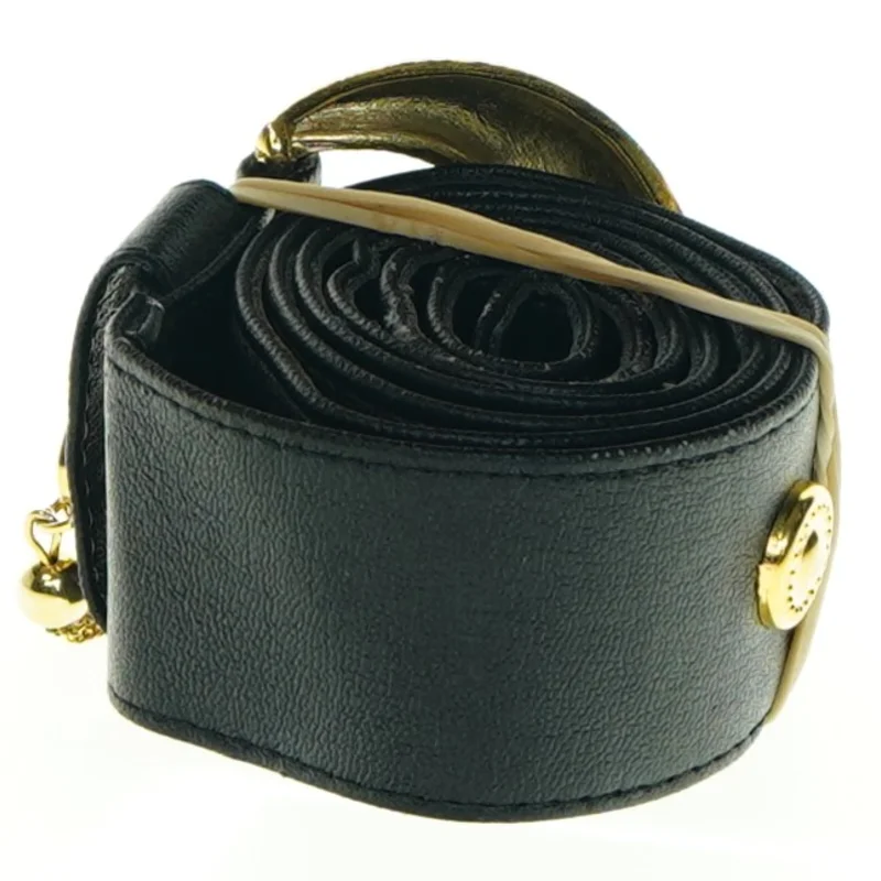 Sort bælte med guldspænde (str. Længde. 89 cm b. 4 cm)