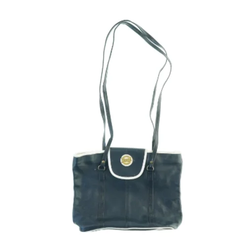 Sort skuldertaske i læder fra Rossi (str. 39 x 28 cm)