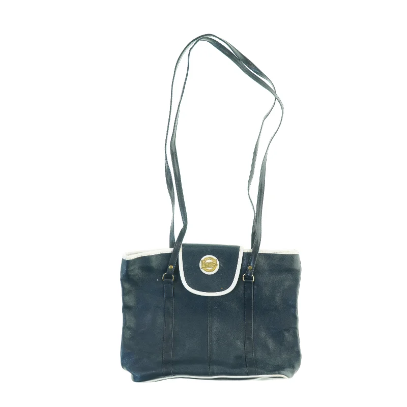 Sort skuldertaske i læder fra Rossi (str. 39 x 28 cm)