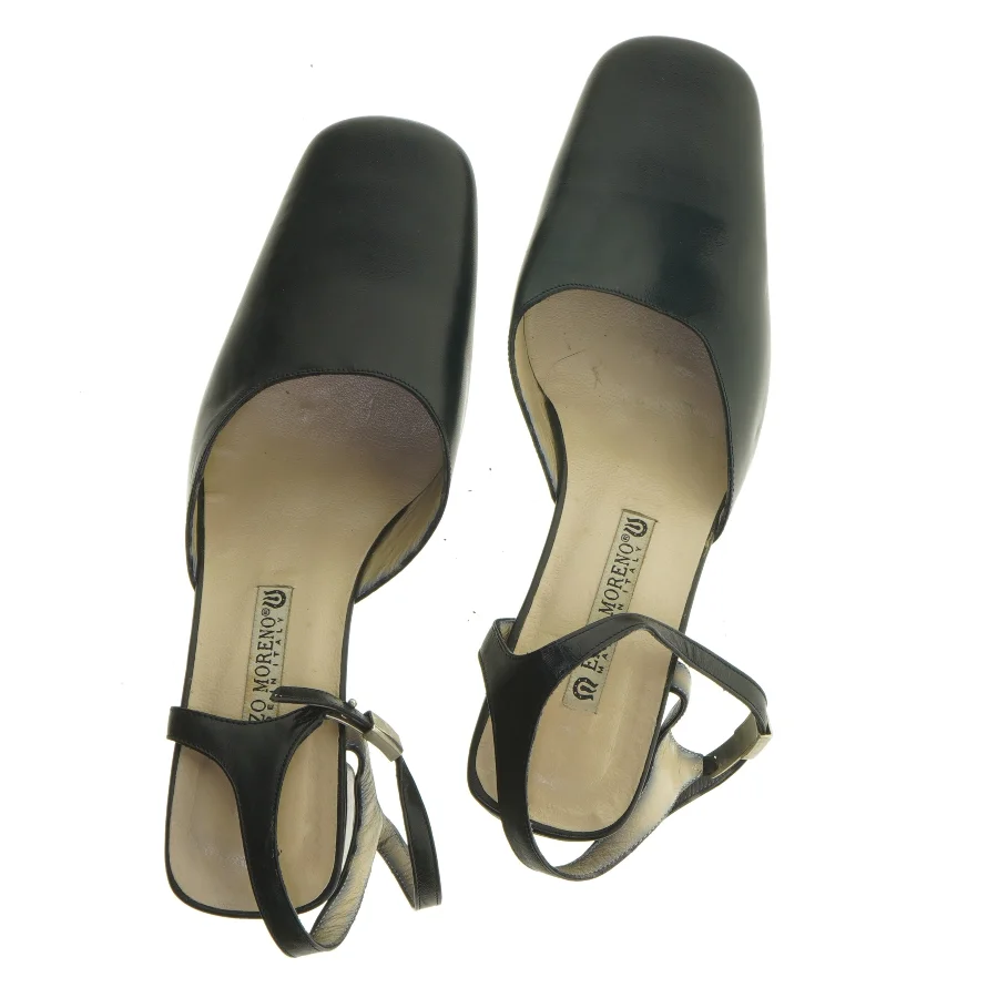 Sorte damesandaler med rem fra Enzo Moreno (str. 39)