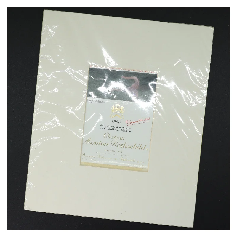 Château Mouton Rothschild etiket (str svarende til normal etiket på flaske)