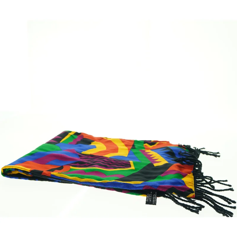 Farverig tørklæde med frynser (str. 35. x, 160 cm)