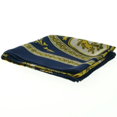 Blåt og gult tørklæde med zodiaktegn fra Bianchini Férier (str. 75 x. 78 cm)