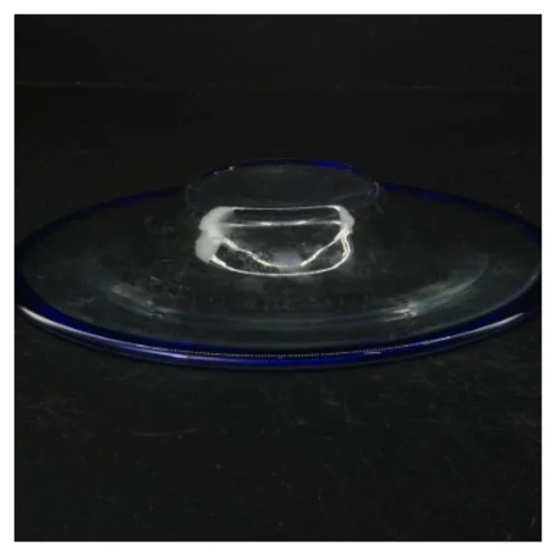 Glasfad med blå kant (str. 23,5 cm)