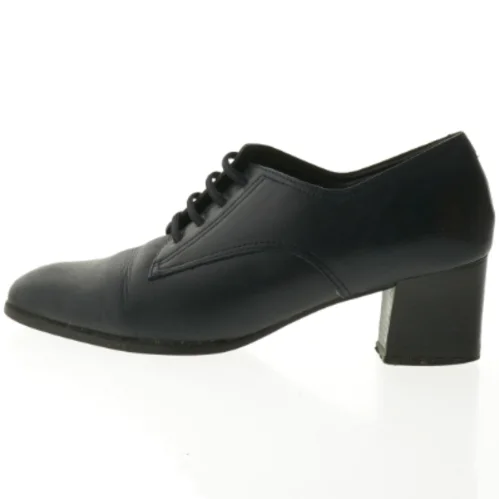 Sorte lædersko med hæl fra Footglove (str. 6)