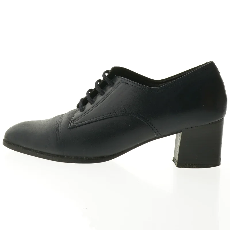 Sorte lædersko med hæl fra Footglove (str. 6)