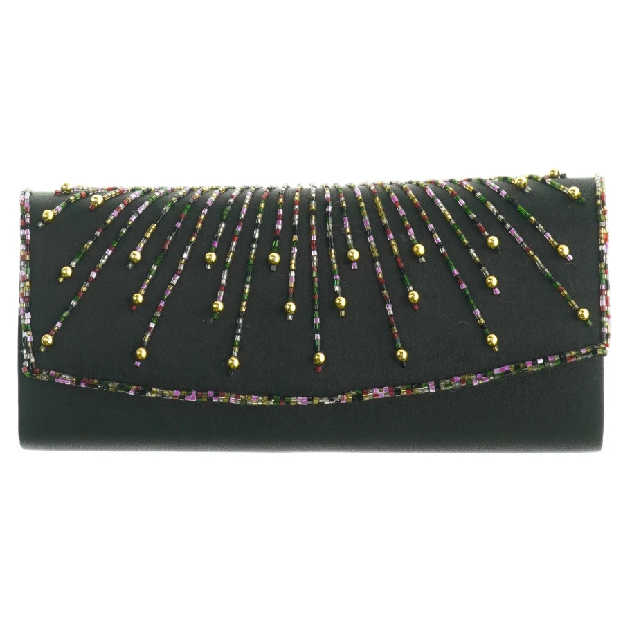 Perlebelagt pung (str. 23 x 11 cm)