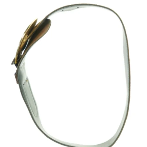 Læderbælte med guldspænde (str. Længde, 75 cm. b. 5 - 10 cm)