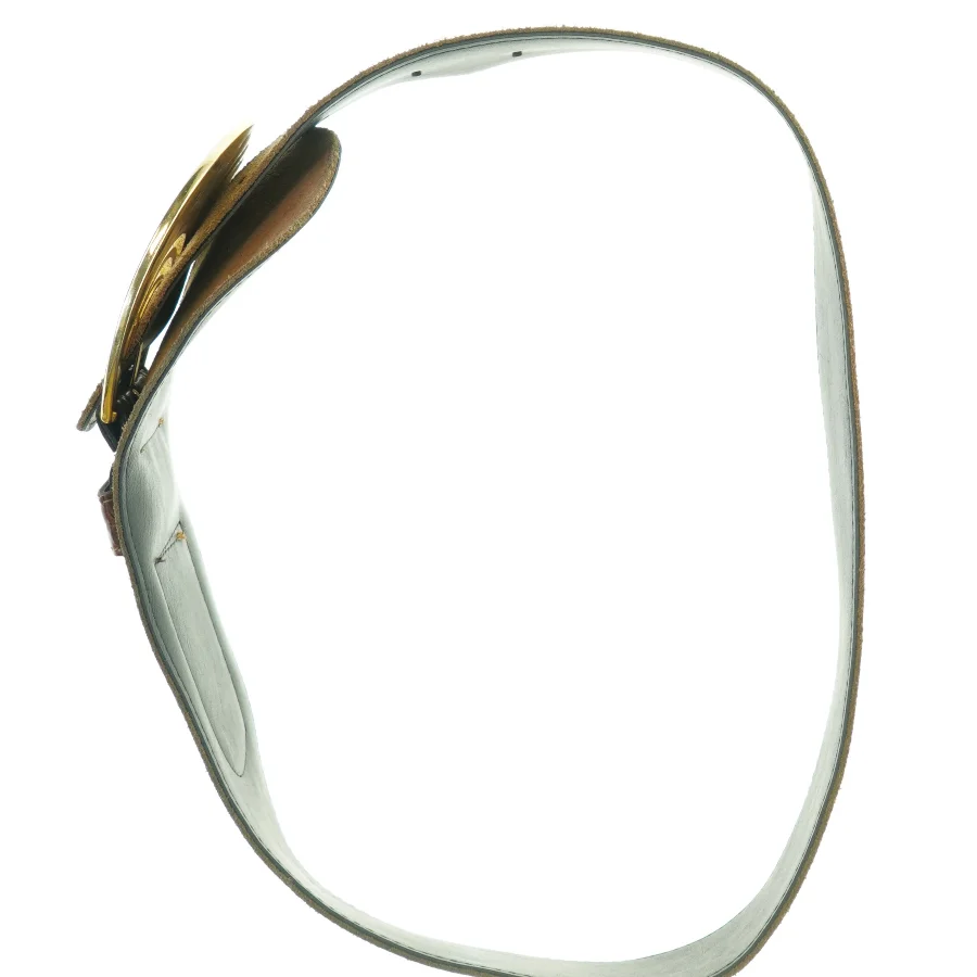 Læderbælte med guldspænde (str. Længde, 75 cm. b. 5 - 10 cm)