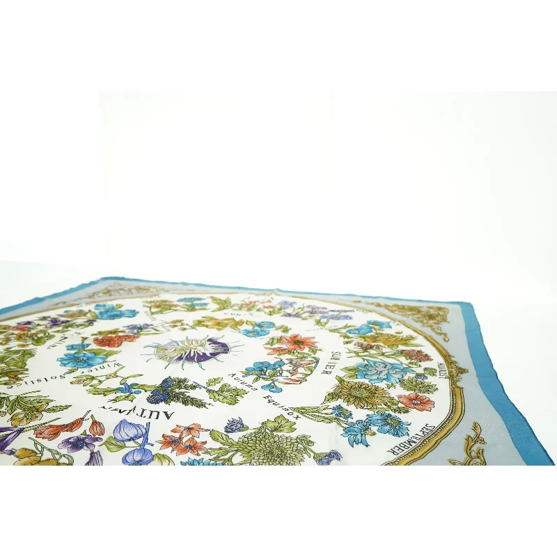 Tørklæde med blomsterprint (str. 90 x 85 cm)