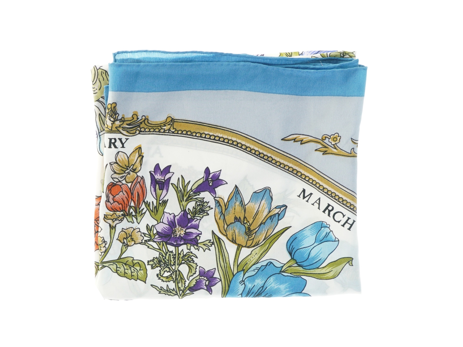 Tørklæde med blomsterprint (str. 90 x 85 cm)