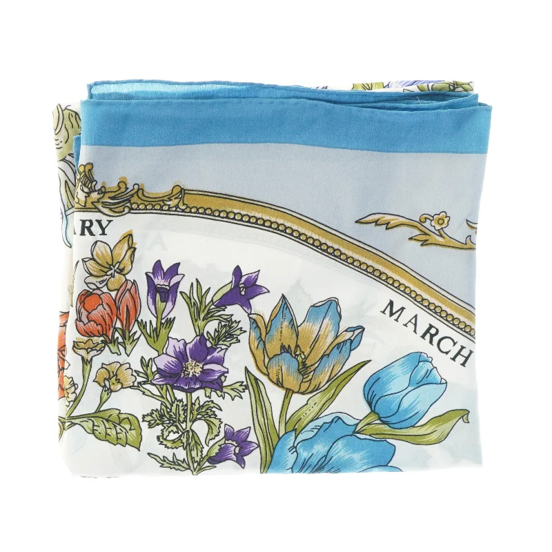 Tørklæde med blomsterprint (str. 90 x 85 cm)