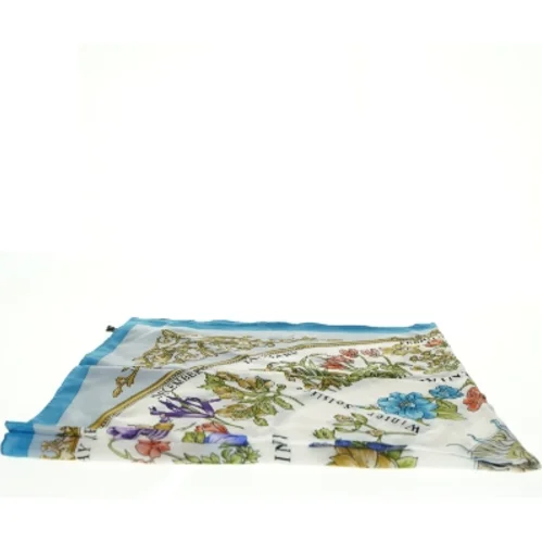 Tørklæde med blomsterprint (str. 90 x 85 cm)