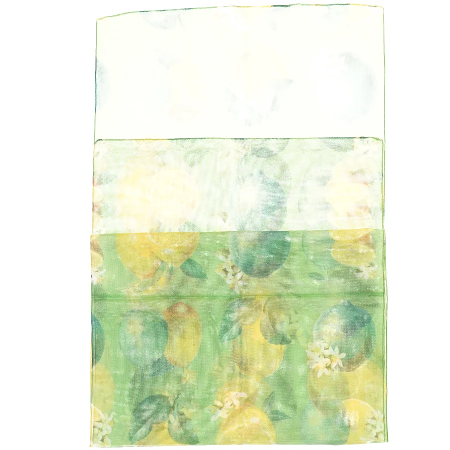 Tørklæde med citronmotiv (str. 155 x. 37 cm)