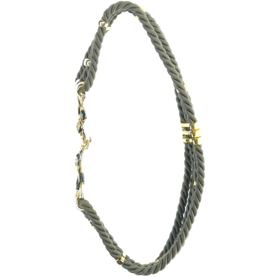 Flettet bælte med vedhæng (str. Længde. 83 cm. b. 4,5 cm)