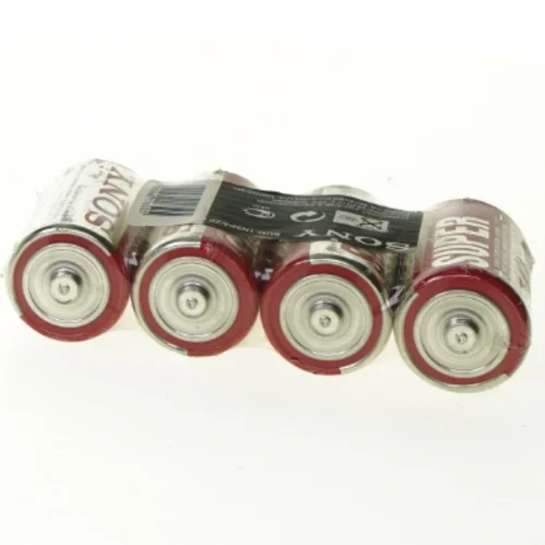 4 Batterier - størrelse D fra Sony (str. 13 x 6 cm)