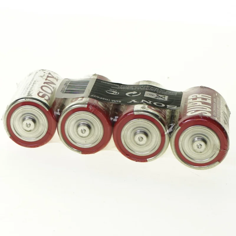 4 Batterier - størrelse D fra Sony (str. 13 x 6 cm)