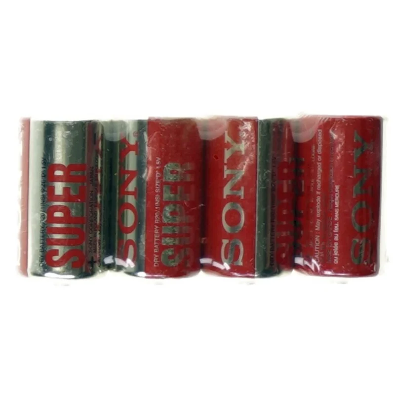 4 Batterier - størrelse D fra Sony (str. 13 x 6 cm)