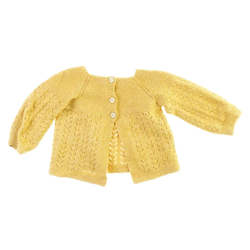 Håndstrikket cardigan (str. 30 x 30 x 32 cm)