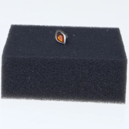 Ørering med rav (str. 1 cm)