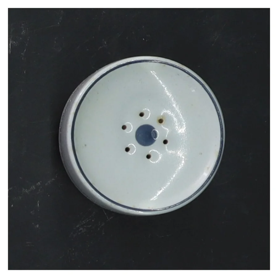 Lille porcelæns saltbøsse fra Royal Copenhagen blå kant (str. Ø 5 cm, 4,5 cm)