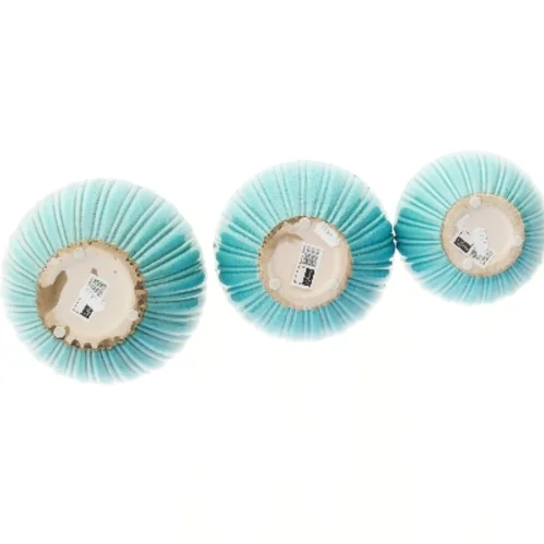 Sæt af tre blå skåle fra I. C. Lauvring (str. Ø 20-15 cm)