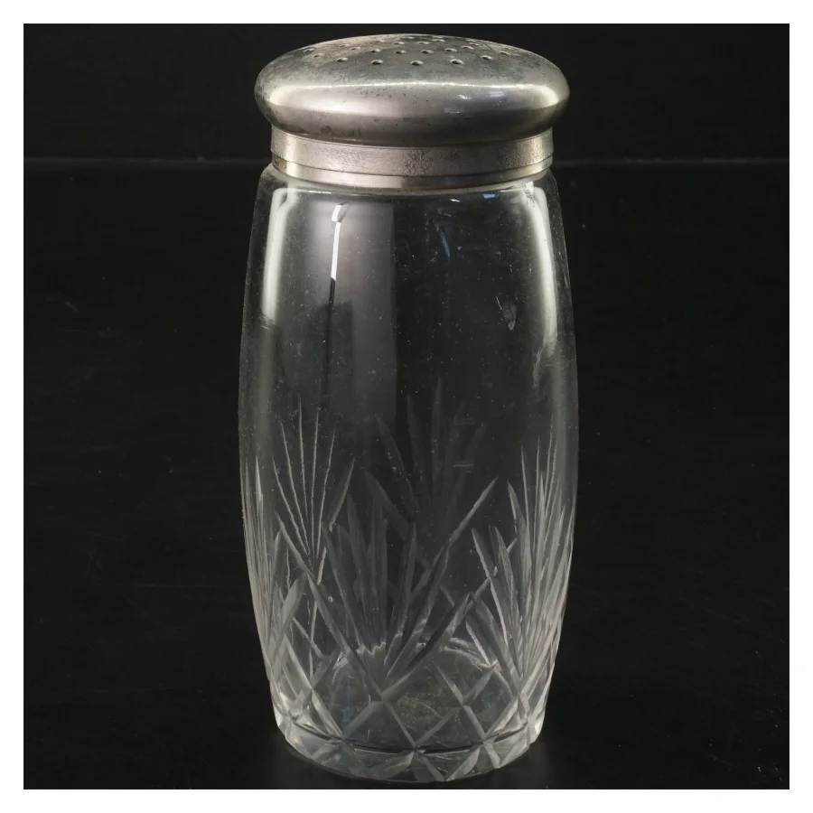 Glas sukker bøsse (str. 14 cm)