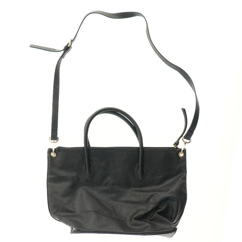 Sort håndtaske med skulderrem (str. 27x39,5 cm)