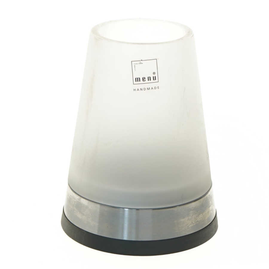 Frostet glas lysestage fra Menu (str. 10,5x13 cm)