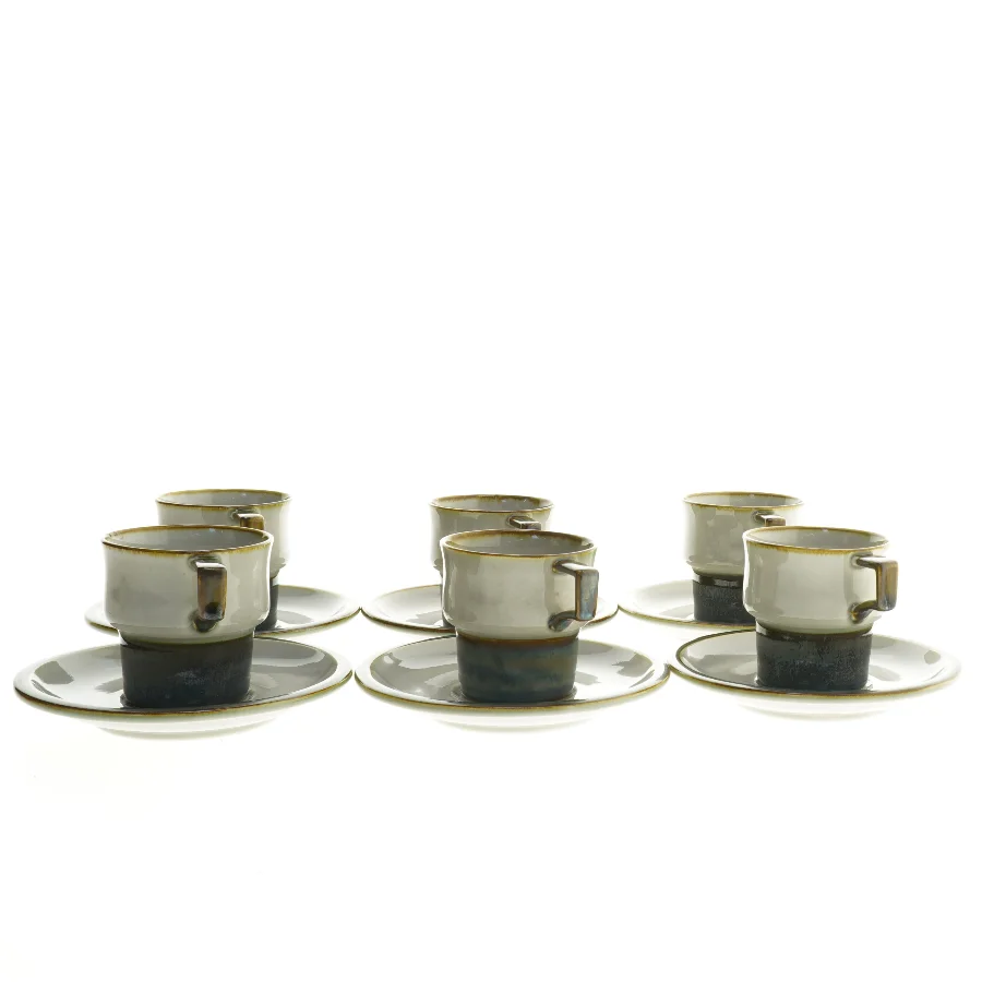 B&G stentøj kaffekopper med underkopper fra B&G (str. Ø 15 og Ø 7,5x7,5 cm)